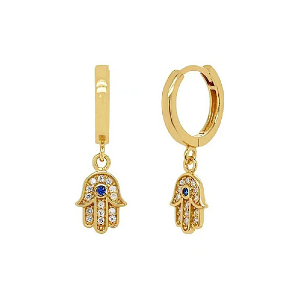 PandaHall 925 Sterling Silver Micro Pave Cubic Zirconia Dangle Hoop Earrings, Hamsa Hand, with 925 Stamp, Golden, 23x11mm Cubic Zirconia..., Clear
PandaHall 925 Sterling Silver Micro Pave Cubic Zirconia Dangle Hoop Earrings, Hamsa Hand, with 925 Stamp, Golden, 23x11mm Cubic Zirconia..., Clear