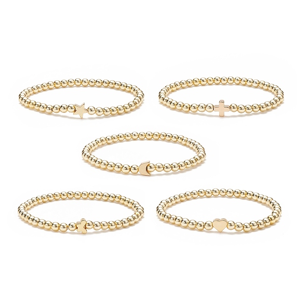 PandaHall 5Pcs 5 Style Star & Cross & Moon & Heart & Butterfly Brass & Synthetic Hematite Beaded Stretch Bracelets Set for Women, Golden...
PandaHall 5Pcs 5 Style Star & Cross & Moon & Heart & Butterfly Brass & Synthetic Hematite Beaded Stretch Bracelets Set for Women, Golden...