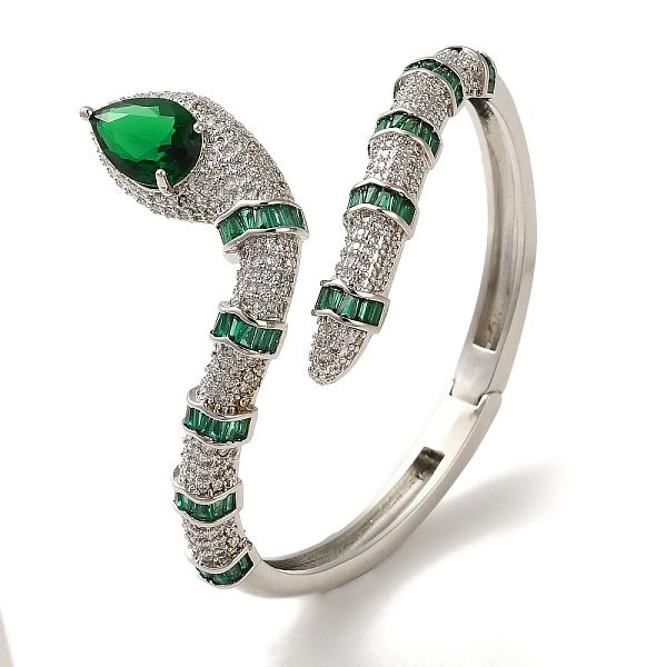 PandaHall Brass Pave Green & Clear Cubic Zirconia Snake Open Cuff Bangle for Women, Platinum, Inner Diameter: 2-1/8x2-3/8 inch(5.25x5.95cm)...
PandaHall Brass Pave Green & Clear Cubic Zirconia Snake Open Cuff Bangle for Women, Platinum, Inner Diameter: 2-1/8x2-3/8 inch(5.25x5.95cm)...