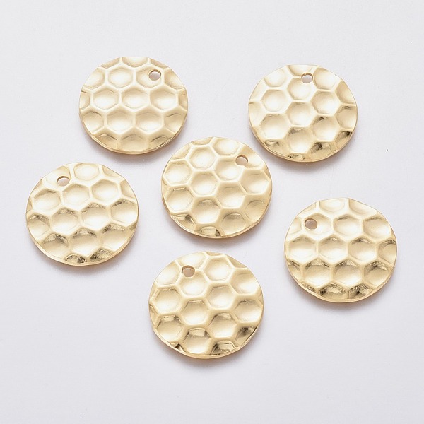 PandaHall 201 Stainless Steel Pendants, Textured, Flat Round with Honeycomb , Golden, 20x0.7mm, Hole: 2mm 201 Stainless Steel Flat Round
PandaHall 201 Stainless Steel Pendants, Textured, Flat Round with Honeycomb , Golden, 20x0.7mm, Hole: 2mm 201 Stainless Steel Flat Round