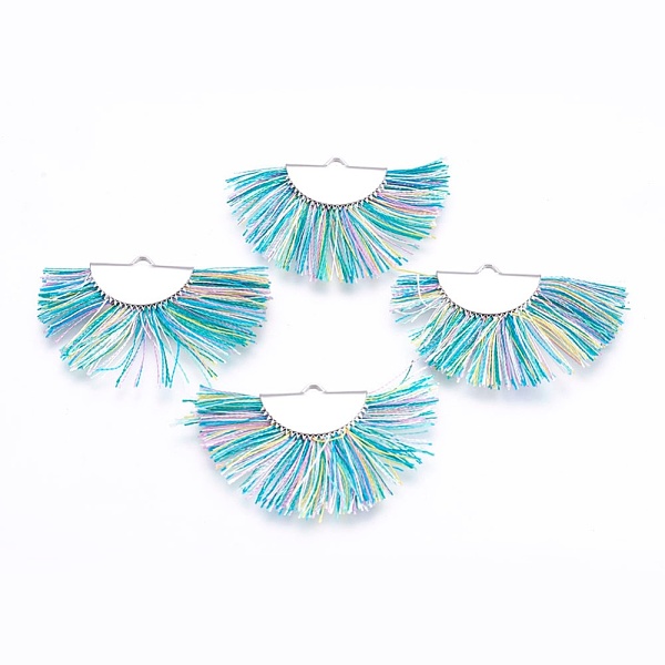PandaHall Nylon Tassel Pendants, with Brass Findings, Nickel Free, Real Platinum Plated, Medium Turquoise, 25~27x43~46x3mm, Hole: 1.5mm...
PandaHall Nylon Tassel Pendants, with Brass Findings, Nickel Free, Real Platinum Plated, Medium Turquoise, 25~27x43~46x3mm, Hole: 1.5mm...