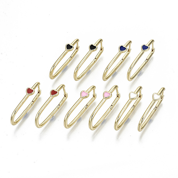 PandaHall Brass Enamel Huggie Hoop Earrings, Rectangle with Heart, Real 18K Gold Plated, Nickel Free, Mixed Color, 32x15~16x5.5mm, Pin..., Multicolor
PandaHall Brass Enamel Huggie Hoop Earrings, Rectangle with Heart, Real 18K Gold Plated, Nickel Free, Mixed Color, 32x15~16x5.5mm, Pin..., Multicolor
