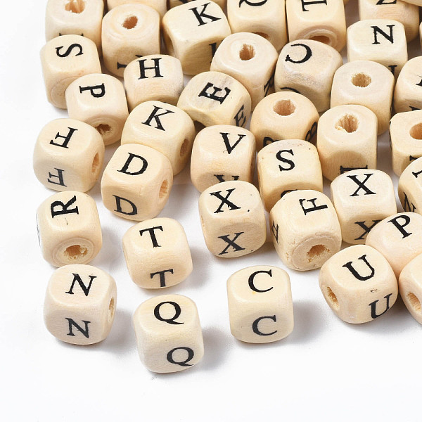 PandaHall Natural Maple Wood Printed Beads, Horizontal Hole, Cube with Initial Letter, Blanched Almond, Mixed, 10x10x10mm, Hole: 3~4mm Maple...
PandaHall Natural Maple Wood Printed Beads, Horizontal Hole, Cube with Initial Letter, Blanched Almond, Mixed, 10x10x10mm, Hole: 3~4mm Maple...