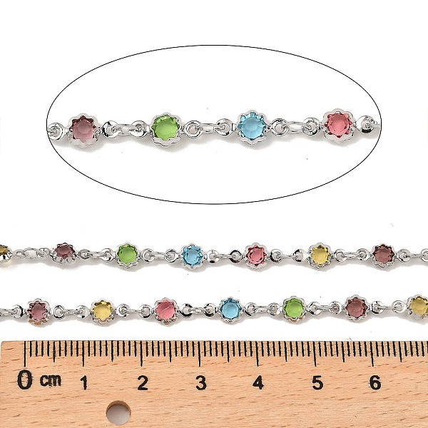 PandaHall Rack Plating Brass Flower Link Chains, with Glass, Long-Lasting Plated, Soldered, with Spool, Platinum, 10x5x2mm, about 32.81 Feet..., Multicolor
PandaHall Rack Plating Brass Flower Link Chains, with Glass, Long-Lasting Plated, Soldered, with Spool, Platinum, 10x5x2mm, about 32.81 Feet..., Multicolor
