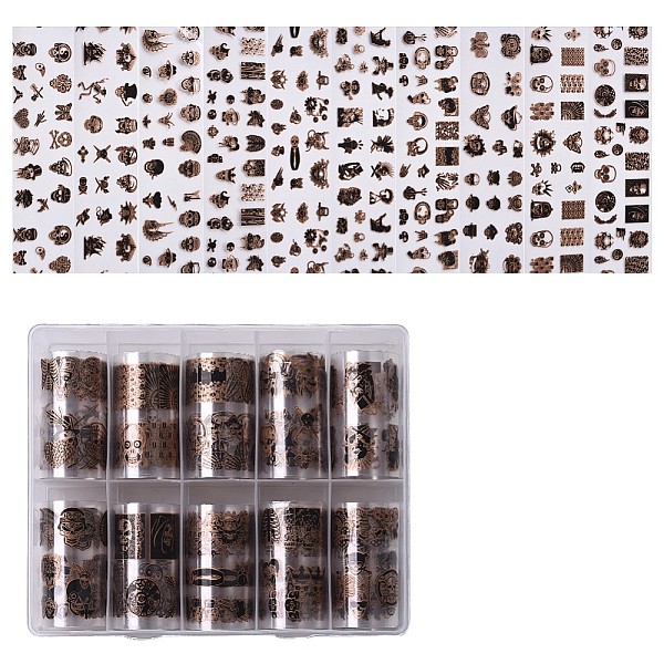 PandaHall Halloween Themed Nail Art Transfer Stickers, Nail Decals, DIY Nail Tips Decoration for Women, Skull Pattern, Sienna, 40mm, about..., Brown
PandaHall Halloween Themed Nail Art Transfer Stickers, Nail Decals, DIY Nail Tips Decoration for Women, Skull Pattern, Sienna, 40mm, about..., Brown