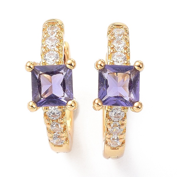 PandaHall Brass Inlaid Cubic Zirconia Hoop Earrings, Real 18K Gold Plated, Square, Cadmium Free & Lead Free, Purple, 15x13x5mm, Pin: 1mm...
PandaHall Brass Inlaid Cubic Zirconia Hoop Earrings, Real 18K Gold Plated, Square, Cadmium Free & Lead Free, Purple, 15x13x5mm, Pin: 1mm...