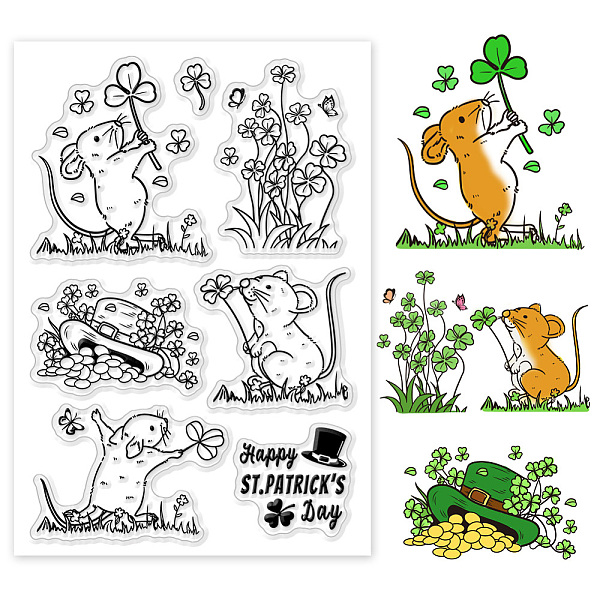 PandaHall PH St. Patrick's Day Mouse Stamps for Card Making, Transparent Silicone Stamp Rubber Seal Stamps Animals Clear Stamps for DIY...
PandaHall PH St. Patrick's Day Mouse Stamps for Card Making, Transparent Silicone Stamp Rubber Seal Stamps Animals Clear Stamps for DIY...