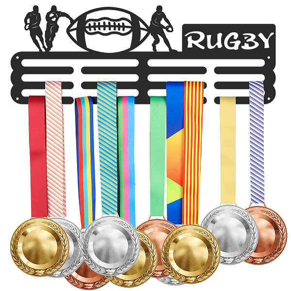 PandaHall Fashion Iron Medal Hanger Holder Display Wall Rack, with Screws, Rugby Pattern, 150x400mm Iron Rugby
PandaHall Fashion Iron Medal Hanger Holder Display Wall Rack, with Screws, Rugby Pattern, 150x400mm Iron Rugby