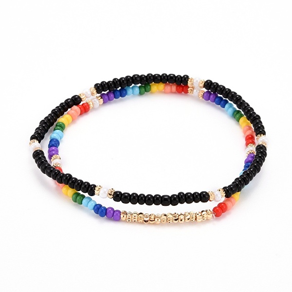 PandaHall Glass Seed Beads Stretch Bracelets, with Brass Beads, Black, Inner Diameter: 2-1/4 inch(5.8cm), 2pcs/set Seed Beads Black
PandaHall Glass Seed Beads Stretch Bracelets, with Brass Beads, Black, Inner Diameter: 2-1/4 inch(5.8cm), 2pcs/set Seed Beads Black