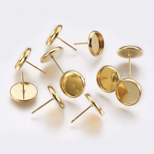 PandaHall 304 Stainless Steel Stud Earring Settings, Flat Round, Real 24K Gold Plated, 13x12mm, Pin: 0.8mm, Tray: 10mm 304 Stainless Steel...
PandaHall 304 Stainless Steel Stud Earring Settings, Flat Round, Real 24K Gold Plated, 13x12mm, Pin: 0.8mm, Tray: 10mm 304 Stainless Steel...