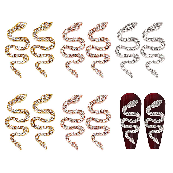 PandaHall ARRICRAFT 12Pcs 3 Colors Alloy Rhinestones Nail Art Decoration, Snake, Mixed Color, 30x13x2.5mm, 4pcs/color Alloy+Rhinestone Snake..., Clear
PandaHall ARRICRAFT 12Pcs 3 Colors Alloy Rhinestones Nail Art Decoration, Snake, Mixed Color, 30x13x2.5mm, 4pcs/color Alloy+Rhinestone Snake..., Clear