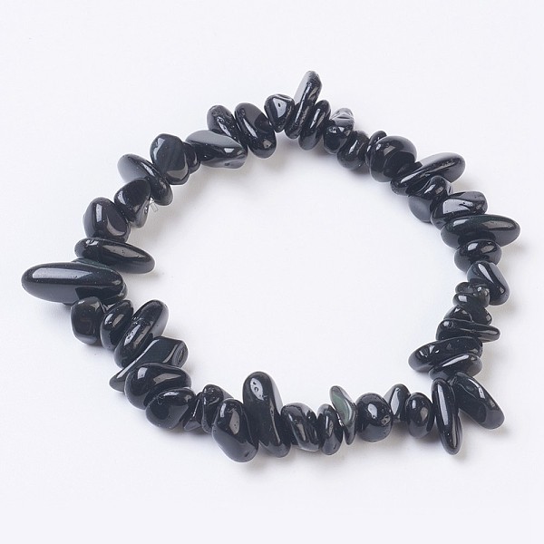 PandaHall Natural Indian Agate Stretch Bracelets, Nuggets, 2-1/8 inch(5.5cm) Obsidian
PandaHall Natural Indian Agate Stretch Bracelets, Nuggets, 2-1/8 inch(5.5cm) Obsidian