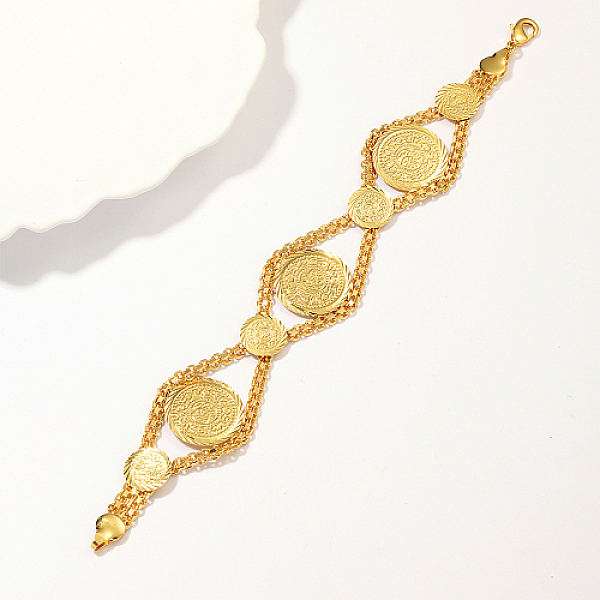 PandaHall Brass Rhombus with Flat Round Link Chain Bracelets for Women, Real 18K Gold Plated, 7-5/8 inch(19.5cm) Brass Rhombus
PandaHall Brass Rhombus with Flat Round Link Chain Bracelets for Women, Real 18K Gold Plated, 7-5/8 inch(19.5cm) Brass Rhombus