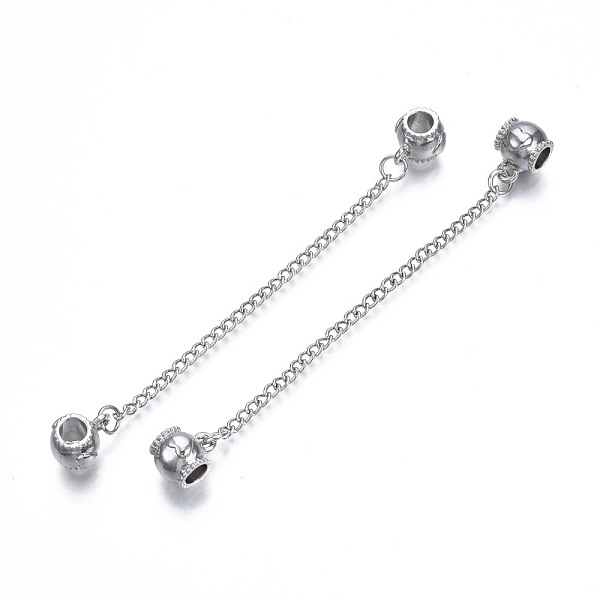 PandaHall Rack Plating Alloy European Dangle Charms, with Chain, Large Hole Beads, Cadmium Free & Lead Free, Double Barrels, Platinum, 100mm...
PandaHall Rack Plating Alloy European Dangle Charms, with Chain, Large Hole Beads, Cadmium Free & Lead Free, Double Barrels, Platinum, 100mm...