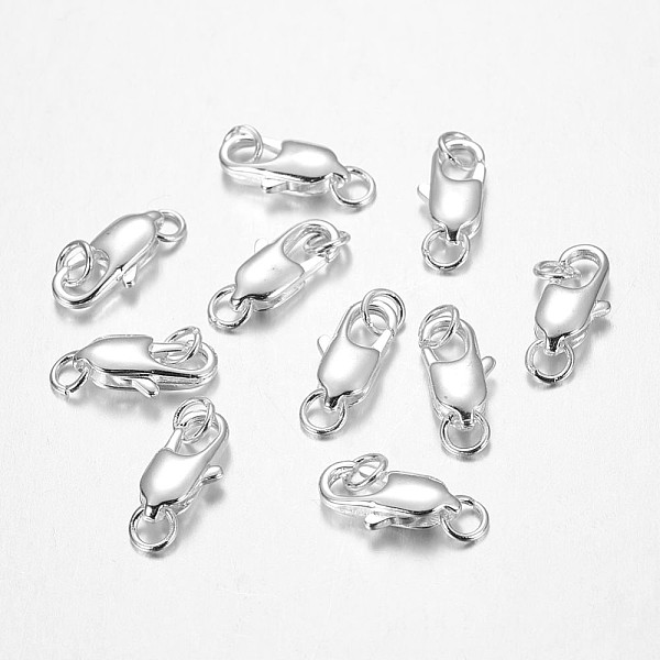 PandaHall Brass Lobster Claw Clasps, Cadmium Free & Nickel Free & Lead Free, Silver Color Plated, 16x6mm, Hole: 2.5mm Brass Others
PandaHall Brass Lobster Claw Clasps, Cadmium Free & Nickel Free & Lead Free, Silver Color Plated, 16x6mm, Hole: 2.5mm Brass Others
