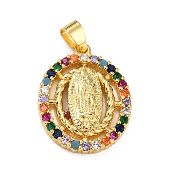 PandaHall Brass Micro Pave Colorful Cubic Zirconia Pendants, Oval with Virgin Mary, Real 18K Gold Plated, 26.5x20x4mm, Hole: 5.5x3.5mm...
PandaHall Brass Micro Pave Colorful Cubic Zirconia Pendants, Oval with Virgin Mary, Real 18K Gold Plated, 26.5x20x4mm, Hole: 5.5x3.5mm...