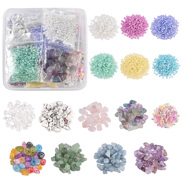 PandaHall DIY Beads Jewelry Making Finding Kit, Including Natural & Synthetic Chip Beads, Glass Seed Beads, Mixed Color, Beads: 115g/box..., Multicolor
PandaHall DIY Beads Jewelry Making Finding Kit, Including Natural & Synthetic Chip Beads, Glass Seed Beads, Mixed Color, Beads: 115g/box..., Multicolor