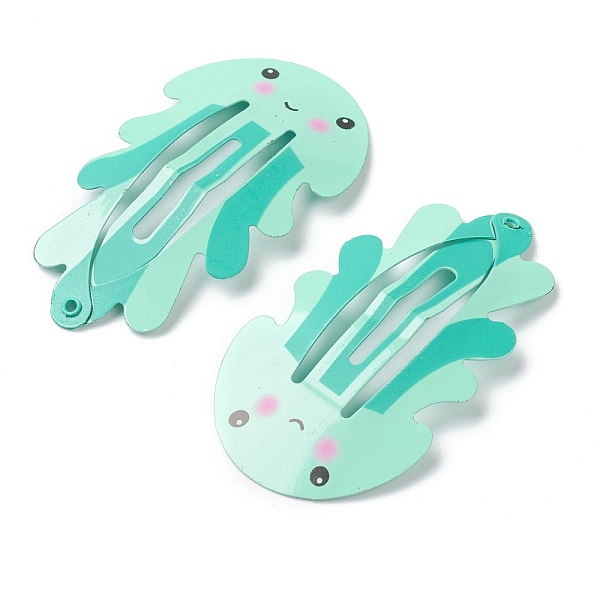 PandaHall Baking Painted Iron Snap Hair Clips, for Children's Day, Jellyfish, Turquoise, 53x29.5x2.5mm Iron Green
PandaHall Baking Painted Iron Snap Hair Clips, for Children's Day, Jellyfish, Turquoise, 53x29.5x2.5mm Iron Green
