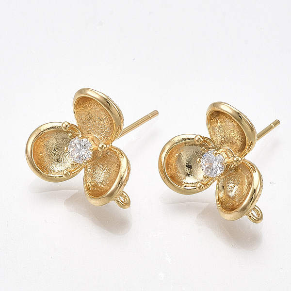PandaHall Brass Cubic Zirconia Stud Earring Findings, with Loop, Flower, Clear, Nickel Free, Real 18K Gold Plated, 15.5x14.5mm, Hole: 1mm...
PandaHall Brass Cubic Zirconia Stud Earring Findings, with Loop, Flower, Clear, Nickel Free, Real 18K Gold Plated, 15.5x14.5mm, Hole: 1mm...