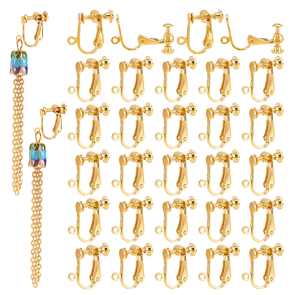 PandaHall 30Pcs Brass Clip-on Earring Findings, Spiral Ear Clip, with Loop, For Non-Pierced Ears, Golden, 17x13x5mm, Hole: 2mm Brass
PandaHall 30Pcs Brass Clip-on Earring Findings, Spiral Ear Clip, with Loop, For Non-Pierced Ears, Golden, 17x13x5mm, Hole: 2mm Brass