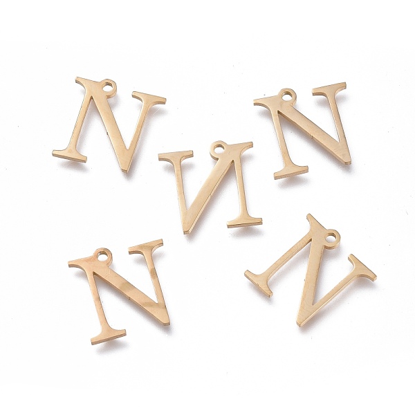 PandaHall 304 Stainless Steel Charms, Greek Alphabet, Golden, Letter.N, 13x13x1mm, Hole: 1.2mm 304 Stainless Steel Letter N
PandaHall 304 Stainless Steel Charms, Greek Alphabet, Golden, Letter.N, 13x13x1mm, Hole: 1.2mm 304 Stainless Steel Letter N