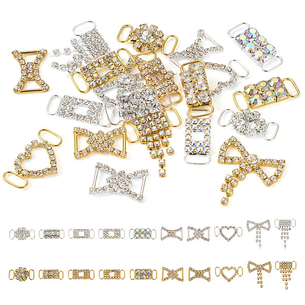 PandaHall 20Pcs 20 Styles Alloy Crystal Rhinestone Connector Charms, for Shoes Decor, Mixed Shapes, Mixed Color, 16.5~36x11.5~32.5x2.7~6mm..., Clear
PandaHall 20Pcs 20 Styles Alloy Crystal Rhinestone Connector Charms, for Shoes Decor, Mixed Shapes, Mixed Color, 16.5~36x11.5~32.5x2.7~6mm..., Clear