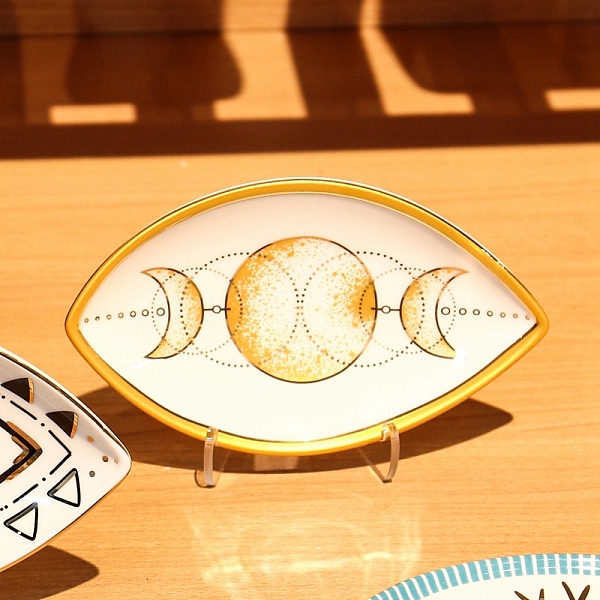 PandaHall Evil Eye Ceramic Jewelry Plates, Storage Tray for Rings, Necklaces, Earring, Gold, 152x92x20mm Ceramics Evil Eye Gold
PandaHall Evil Eye Ceramic Jewelry Plates, Storage Tray for Rings, Necklaces, Earring, Gold, 152x92x20mm Ceramics Evil Eye Gold