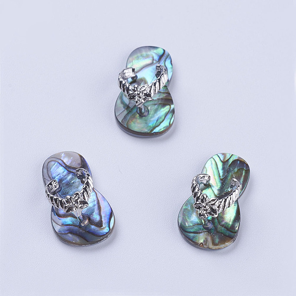 PandaHall Abalone Shell/Paua Shell Pendants, with Platinum Tone Brass Bail, Slipper, 22x12.5x8mm Paua Shell Shoes
PandaHall Abalone Shell/Paua Shell Pendants, with Platinum Tone Brass Bail, Slipper, 22x12.5x8mm Paua Shell Shoes