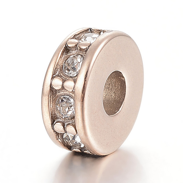 PandaHall 304 Stainless Steel Bead Spacers, with Rhinestone, Flat Round, Rose Gold, 7x3mm, Hole: 2.5mm Stainless Steel+Rhinestone Flat Round..., Clear
PandaHall 304 Stainless Steel Bead Spacers, with Rhinestone, Flat Round, Rose Gold, 7x3mm, Hole: 2.5mm Stainless Steel+Rhinestone Flat Round..., Clear
