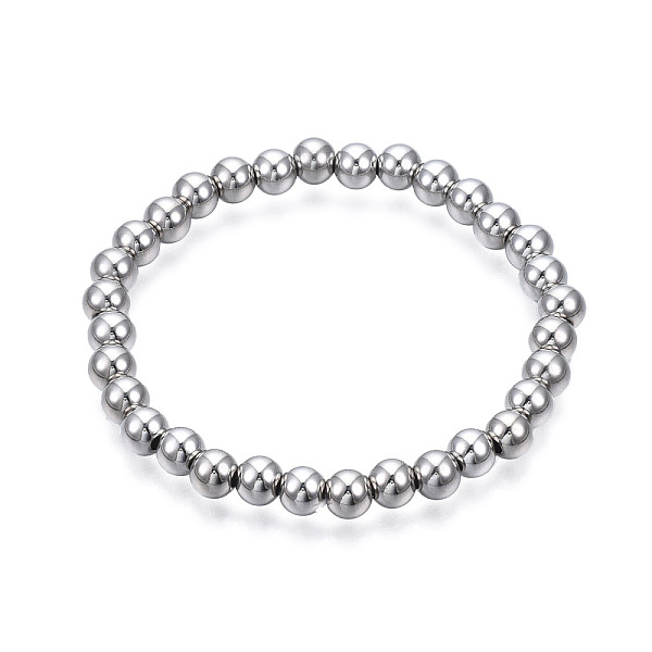 PandaHall 201 Stainless Steel Round Beaded Stretch Bracelet for Men Women, Stainless Steel Color, Inner Diameter: 2-1/4 inch(5.7cm), Beads...
PandaHall 201 Stainless Steel Round Beaded Stretch Bracelet for Men Women, Stainless Steel Color, Inner Diameter: 2-1/4 inch(5.7cm), Beads...