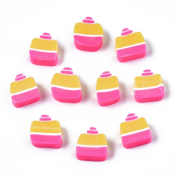 PandaHall Handmade Polymer Clay Beads, Cake, Hot Pink, 9.5~11x7.5~10x4mm, Hole: 1.6mm Polymer Clay Food
PandaHall Handmade Polymer Clay Beads, Cake, Hot Pink, 9.5~11x7.5~10x4mm, Hole: 1.6mm Polymer Clay Food