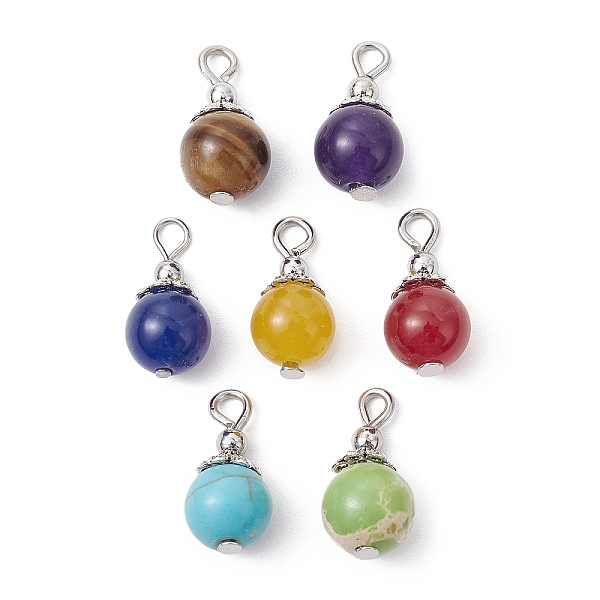 PandaHall 7Pcs 7 Colors Mixed Stone Pendants, Chakra Round Charms with Antique Silver Plated Alloy Flower Findings, Mixed Dyed and Undyed...
PandaHall 7Pcs 7 Colors Mixed Stone Pendants, Chakra Round Charms with Antique Silver Plated Alloy Flower Findings, Mixed Dyed and Undyed...