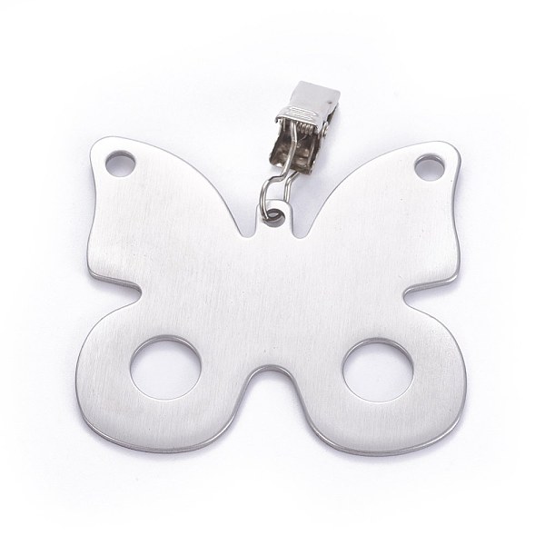 PandaHall Stainless Steel Tablecloth Pendants, with Clips, Butterfly, Stainless Steel Color, 81mm, Butterfly: 65.2x69.2x2mm Stainless Steel
PandaHall Stainless Steel Tablecloth Pendants, with Clips, Butterfly, Stainless Steel Color, 81mm, Butterfly: 65.2x69.2x2mm Stainless Steel