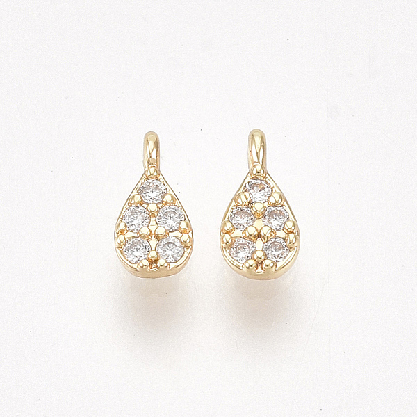PandaHall Brass Micro Pave Cubic Zirconia Charms, teardrop, Clear, Nickel Free, Real 18K Gold Plated, 5x2.5x1.8mm, Hole: 0.7mm Brass+Cubic...
PandaHall Brass Micro Pave Cubic Zirconia Charms, teardrop, Clear, Nickel Free, Real 18K Gold Plated, 5x2.5x1.8mm, Hole: 0.7mm Brass+Cubic...