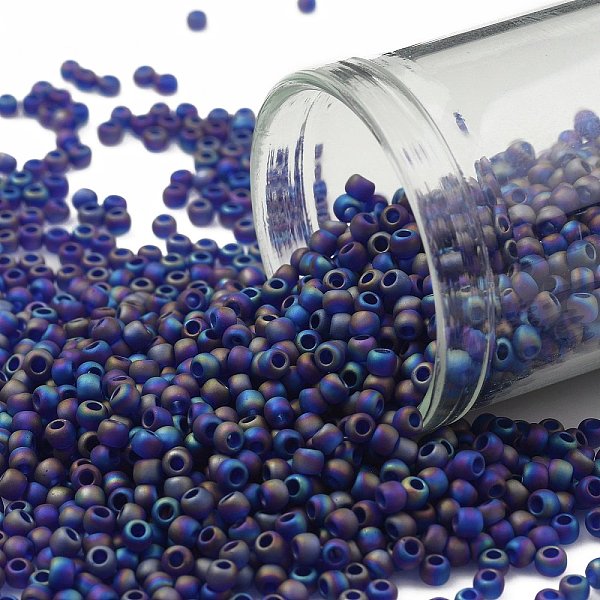PandaHall TOHO Round Seed Beads, Japanese Seed Beads, (87DF) Transparent AB Frost Cobalt, 11/0, 2.2mm, Hole: 0.8mm, about 5555pcs/50g Glass..., Blue
PandaHall TOHO Round Seed Beads, Japanese Seed Beads, (87DF) Transparent AB Frost Cobalt, 11/0, 2.2mm, Hole: 0.8mm, about 5555pcs/50g Glass..., Blue