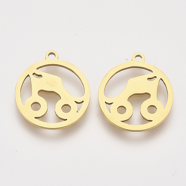 PandaHall 201 Stainless Steel Pendants, Laser Cut Pendants, Flat Round with Baby Carriage, Golden, 17.5x15.5x1mm, Hole: 1.2mm 201 Stainless...
PandaHall 201 Stainless Steel Pendants, Laser Cut Pendants, Flat Round with Baby Carriage, Golden, 17.5x15.5x1mm, Hole: 1.2mm 201 Stainless...