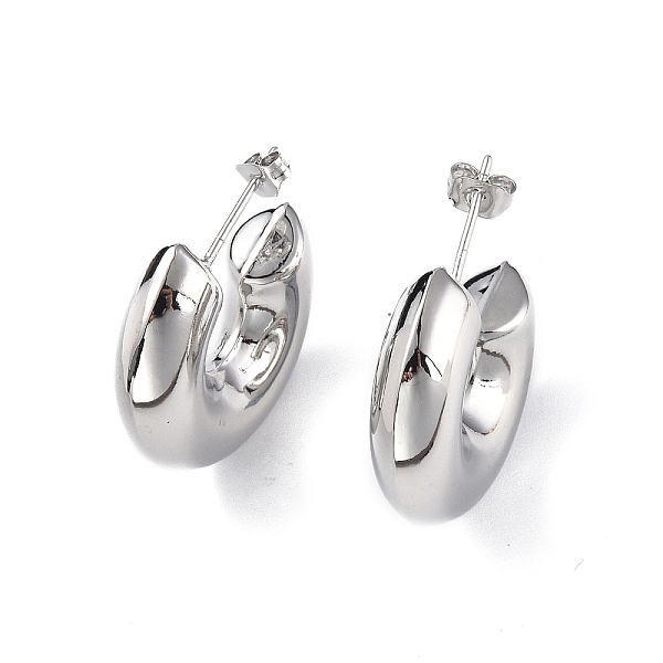 PandaHall Brass Thick Ring Stud Earrings, Half Hoop Earrings for Women, Platinum, 25.5x25x7.5mm, Pin: 0.9mm Brass Ring
PandaHall Brass Thick Ring Stud Earrings, Half Hoop Earrings for Women, Platinum, 25.5x25x7.5mm, Pin: 0.9mm Brass Ring