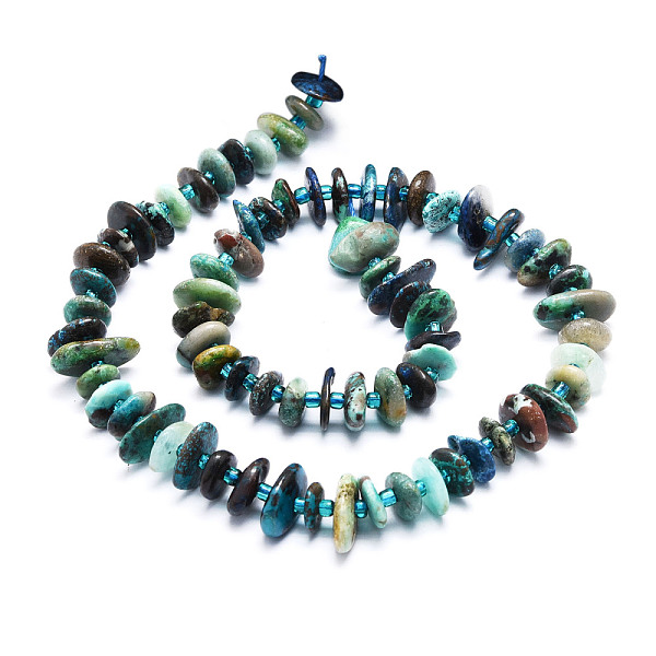 PandaHall Natural Chrysocolla and Lapis Lazuli Beads Strands, Oval, 7~12x9~15x1.5~4.5mm, Hole: 1mm, about 83pcs/strand, 14.88''(37.8cm)...
PandaHall Natural Chrysocolla and Lapis Lazuli Beads Strands, Oval, 7~12x9~15x1.5~4.5mm, Hole: 1mm, about 83pcs/strand, 14.88''(37.8cm)...