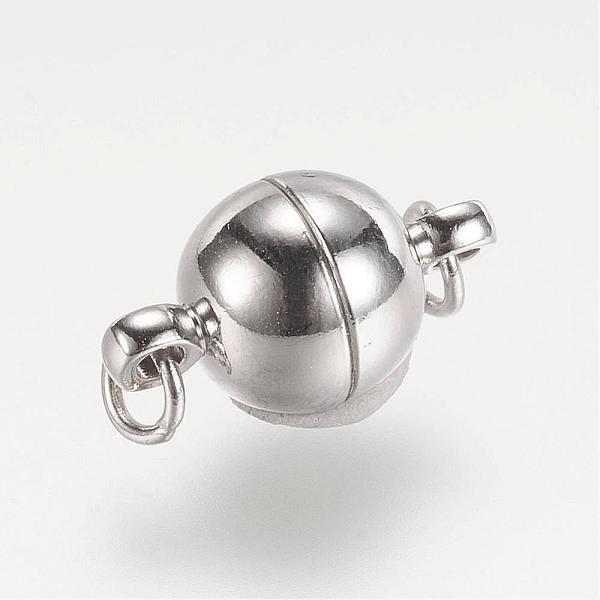 PandaHall Brass Magnetic Clasps with Loops, Nickel Free, Round, Platinum, 16x10mm, Hole: 2mm Brass Round
PandaHall Brass Magnetic Clasps with Loops, Nickel Free, Round, Platinum, 16x10mm, Hole: 2mm Brass Round