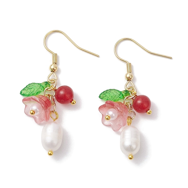 PandaHall Natural Cultured Freshwater Pearl Dangle Earrings, Flower Glass & 304 Stainless Steel Earrings for Women, Light Coral, 43~45x11mm...
PandaHall Natural Cultured Freshwater Pearl Dangle Earrings, Flower Glass & 304 Stainless Steel Earrings for Women, Light Coral, 43~45x11mm...
