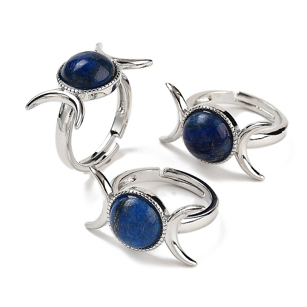 PandaHall Dyed Natural Lapis Lazuli Adjustable Rings, Platinum Plated Brass Triple Moon Finger Rings for Women Men, US Size 7 1/4(17.5mm)...
PandaHall Dyed Natural Lapis Lazuli Adjustable Rings, Platinum Plated Brass Triple Moon Finger Rings for Women Men, US Size 7 1/4(17.5mm)...