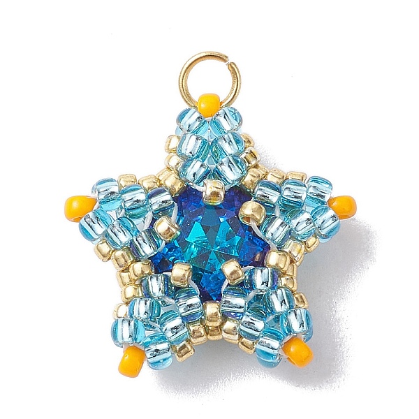 PandaHall TOHO Seed Loom Pattern, Star Pendants, Light Sky Blue, 18x19.5x6.5mm, Hole: 2.5mm Glass Star
PandaHall TOHO Seed Loom Pattern, Star Pendants, Light Sky Blue, 18x19.5x6.5mm, Hole: 2.5mm Glass Star