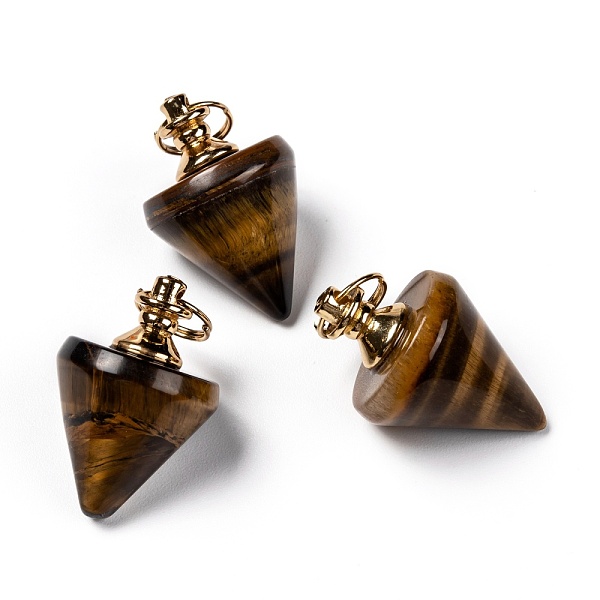 PandaHall Natural Tiger Eye Pendants, with Golden Plated Brasss Findings, Cone Pendulum, 31x20x20mm, Jump Ring: 10x1.5mm, Inner Diameter...
PandaHall Natural Tiger Eye Pendants, with Golden Plated Brasss Findings, Cone Pendulum, 31x20x20mm, Jump Ring: 10x1.5mm, Inner Diameter...
