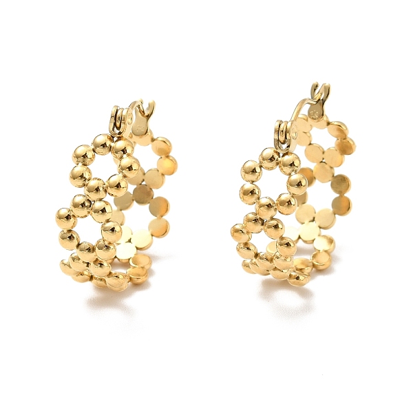 PandaHall Ion Plating(IP) 304 Stainless Steel Beaded Ring Hoop Earrings for Women, Golden, 19x7.5mm, Pin: 0.7mm 304 Stainless Steel Ring
PandaHall Ion Plating(IP) 304 Stainless Steel Beaded Ring Hoop Earrings for Women, Golden, 19x7.5mm, Pin: 0.7mm 304 Stainless Steel Ring