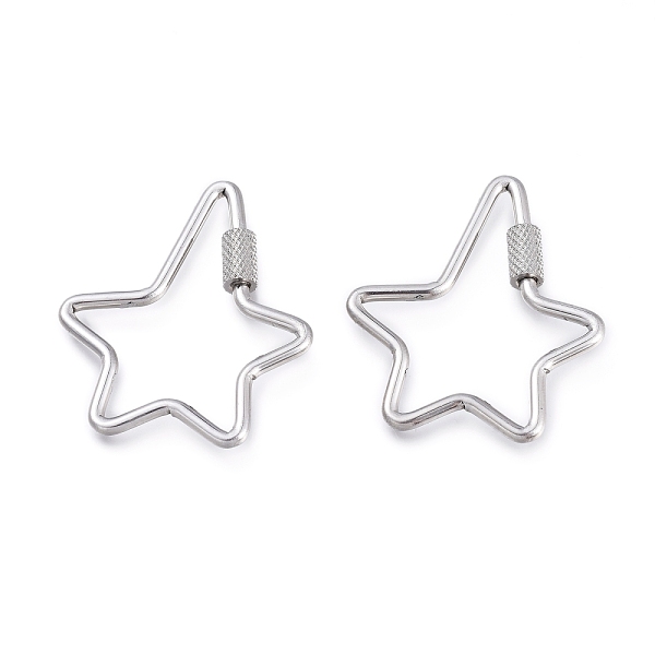 PandaHall 304 Stainless Steel Screw Carabiner Lock Charms, for Necklaces Making, Star, Stainless Steel Color, 35.5x30.5x4mm, Screw: 7x4mm...
PandaHall 304 Stainless Steel Screw Carabiner Lock Charms, for Necklaces Making, Star, Stainless Steel Color, 35.5x30.5x4mm, Screw: 7x4mm...