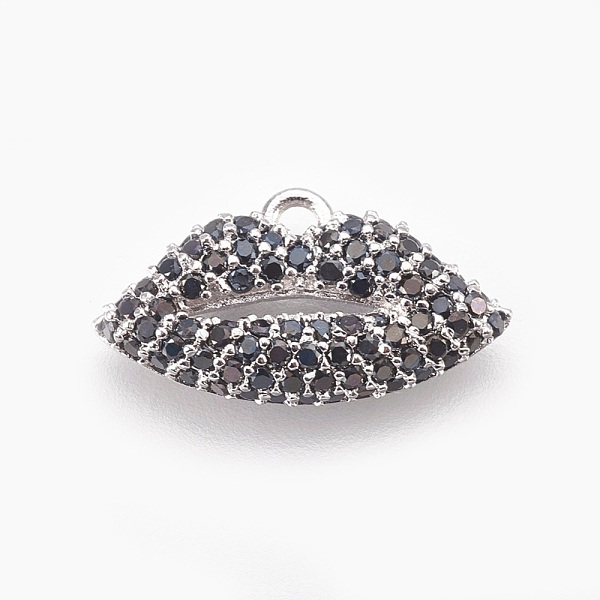 PandaHall Brass Micro Pave Cubic Zirconia Charms, Lip, Black, Platinum, 9.5~10x17x3.5mm, Hole: 1.5mm Brass+Cubic Zirconia Lip Black
PandaHall Brass Micro Pave Cubic Zirconia Charms, Lip, Black, Platinum, 9.5~10x17x3.5mm, Hole: 1.5mm Brass+Cubic Zirconia Lip Black