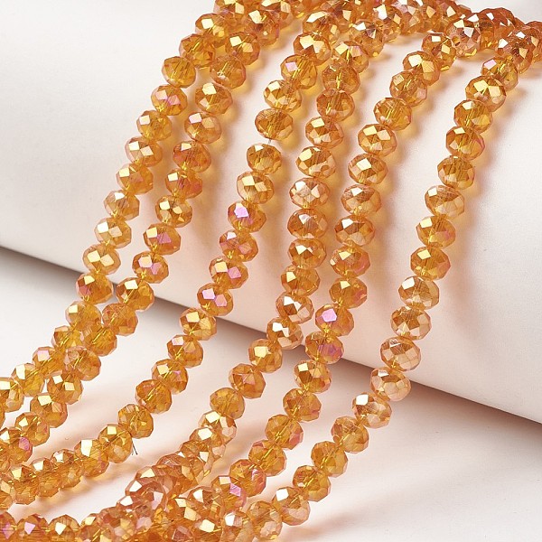 PandaHall Electroplate Transparent Glass Beads Strands, Full Rainbow Plated, Faceted, Rondelle, Sandy Brown, 8x6mm, Hole: 1mm, about...
PandaHall Electroplate Transparent Glass Beads Strands, Full Rainbow Plated, Faceted, Rondelle, Sandy Brown, 8x6mm, Hole: 1mm, about...