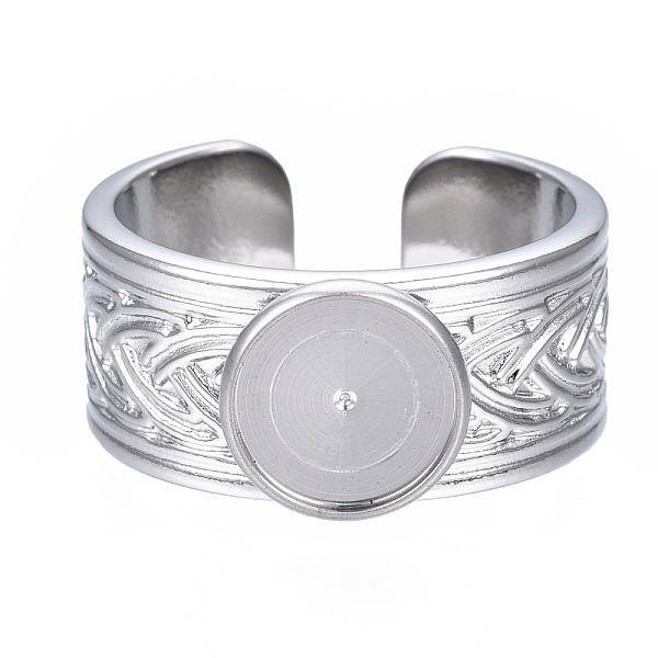 PandaHall 304 Stainless Steel Open Cuff Finger Ring Cabochon Settings, Flat Round, Stainless Steel Color, US Size 7 1/4(17.5mm), Tray: 8mm...
PandaHall 304 Stainless Steel Open Cuff Finger Ring Cabochon Settings, Flat Round, Stainless Steel Color, US Size 7 1/4(17.5mm), Tray: 8mm...