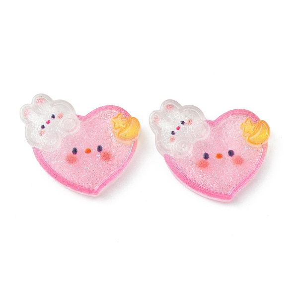 PandaHall Translucent Resin Cabochons, Glitter Heart with Rabbit, Pearl Pink, 26x27.5x5.5mm Resin Heart
PandaHall Translucent Resin Cabochons, Glitter Heart with Rabbit, Pearl Pink, 26x27.5x5.5mm Resin Heart