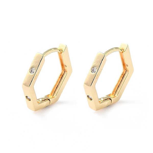 PandaHall Brass Micro Pave Cubic Zirconia Hoop Earrings, Hexagon, Real 18K Gold Plated, 13.5x2mm Cubic Zirconia Hexagon Clear
PandaHall Brass Micro Pave Cubic Zirconia Hoop Earrings, Hexagon, Real 18K Gold Plated, 13.5x2mm Cubic Zirconia Hexagon Clear